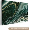 MuchoWow® - Leinwandbilder - Marmoroptik - Gold - Grün - Produktbild-Vorschau 1