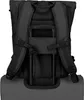 The back of a black backpack attached to a rolling suitcase. Náhľad obrázku produktu