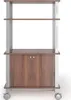 A three-tiered microwave cart with a cabinet at the bottom, shown against a white background. Podgląd zdjęcia produktu