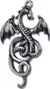 Nidhogg Drache Anhänger Schmuck mit Halskette 52x30mm Produktbild-Vorschau 1