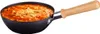 A black pan with a wooden handle filled with a tomato-based dish topped with cheese. Anteprima dell’immagine prodotto
