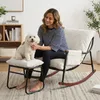 Fauteuil à bascule avec repose-pieds, accoudoirs, bois, Voir les images du produit 2