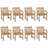 Gartenstühle 8 Stk. mit Weinroten Kissen Massivholz Teak Produktbild-Vorschau 2