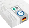 A close-up, angled view of a white mattress with certifications and labels attached. Produktbild-Vorschau