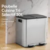 CASABEL Poubelle Cuisine Double 2x15L en Acier Inoxydable, Voir les images du produit 2