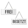 Hängeschild mit Kette Frei Besetzt  Aluminium weiß  | Produktbild-Vorschau 2