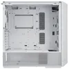 The interior of a white computer tower case. Voir les images du produit