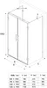 A technical drawing and size chart for a shower enclosure. Produktbild-Vorschau