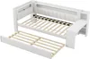 Gepolstertes Funktionsbett 90x200 mit Schreibtisch & LED, Produktbild-Vorschau 8