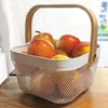 Elegante Metall Drahtkörbe Weiss mit Holzgriff: 2er-Set Produktbild-Vorschau 8