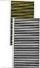 Two cabin air filters, one gray and one yellow, are shown against a white background. Náhled obrázku produktu