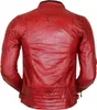 Herren Bikerjacke in rot aus echtem Leder gesteppte Produktbild-Vorschau 3