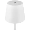 A white LED rechargeable table lamp with a power button symbol on top. Náhled obrázku produktu