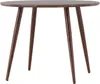A dark brown round dining table with three tapered legs, photographed against a white background. Produktbild-Vorschau
