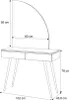 A line drawing of a vanity table with dimensions indicated. Náhľad obrázku produktu
