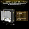 120x60x150 Deluxe 600D Black Zuchtzelt Gewächshaus Grow Box Produktbild-Vorschau 3