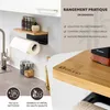 Porte-rouleau de cuisine eluno avec tablette en bambou pour Voir les images du produit 3