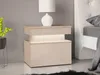 Noční stolek HYDA - pískový béžový + LED osvětlení Náhled obrázku produktu 3
