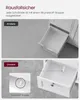 A split image showing two different drawer mechanisms for a white cabinet. The top section shows a drawer that can be pulled out completely, labeled 'Andere' (Other). The bottom section shows a drawer with a stopper mechanism, labeled 'Unsere' (Ours) and ' Produktbild-Vorschau