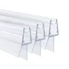 Three clear plastic shower door seals are arranged in a staggered formation against a white background. Produktbild-Vorschau