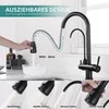 Homelody Küchenarmatur Schwarz Edelstahl, 3-in-1 mit Produktbild-Vorschau 4