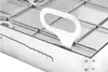 A close-up view of a stainless steel grate and handle on a rectangular metal object. Produktbild-Vorschau