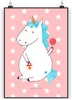 Mr. & Mrs. Panda Bild Einhorn Baby DIN A4 - Rot Pastell - Produktbild-Vorschau 1
