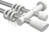 Interdeco Gardinenstange / Vorhangstange Silbergrau / Weiß, Produktbild-Vorschau 1