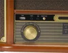 A close-up view of the control panel of a vintage-style audio device, featuring a large volume knob and various input ports. Náhled obrázku produktu