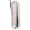 A close-up studio shot of a silver underwater boat light with red LEDs. Voir les images du produit