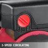 A close-up of a red and black device with a red dial and speed indicators. Podgląd zdjęcia produktu