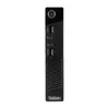 A black Lenovo ThinkCentre mini PC is shown from the front, displaying its ports and vents. Produktbild-Vorschau
