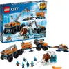 The image shows the packaging of a LEGO City Mobile Arctic Research Station set, with smaller images of the assembled toy set below. Náhled obrázku produktu