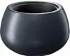 A dark gray, round planter with a silver rim is shown against a white background. Anteprima dell’immagine prodotto
