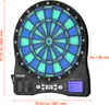 A VEVOR electronic dartboard is shown with dimensions and a digital display. Produktbild-Vorschau
