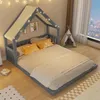 Cama infantil con forma de casa, de 140 x 200 cm, con dosel Vista previa de la imagen del producto 2