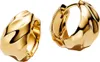 A pair of gold hoop earrings with a textured, organic design. Produktbild-Vorschau