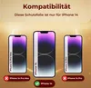 Marketing image showing compatibility of a screen protector with different iPhone models. Produktbild-Vorschau