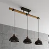 Lindby Hängeleuchte Holgar, grau, 3-flg., Holz, Metall, E27 Produktbild-Vorschau 4