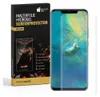 A product box for a screen protector is shown next to a smartphone with the screen protector applied. Produktbild-Vorschau