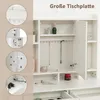 A white vanity table with drawers and compartments, showcasing its features and storage options. Produktbild-Vorschau