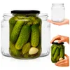 A collage of images showing glass jars with pickles and hands interacting with them. Produktbild-Vorschau