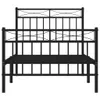 A black metal bed frame shown from the front against a white background. Podgląd zdjęcia produktu