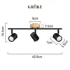ZMH LED stropné svietidlo 3 plamene stropné svietidlo drevo Náhľad obrázku produktu 2