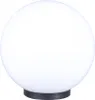 A white spherical lamp with a black base on a white background. Produktbild-Vorschau