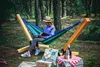Odolná velká dvojitá houpací síť XXL Boho 2 v 1 z bavlny, Náhled obrázku produktu 7
