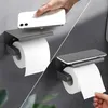 Toilettenpapierhalter Badezimmer Wandregal Stahl Matt Grau Produktbild-Vorschau 5