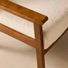 Poltrona scandinava bouclé in legno di hevea tinto noce Anteprima dell’immagine prodotto 4