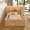 Flieks Kinderbett 90x200cm mit Led, Bodenbett Holzbett mit Produktbild-Vorschau 4