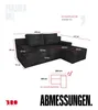 BroMARKT Ecksofa mit Schlaffunktion Caspar Schwarz Cord Produktbild-Vorschau 7